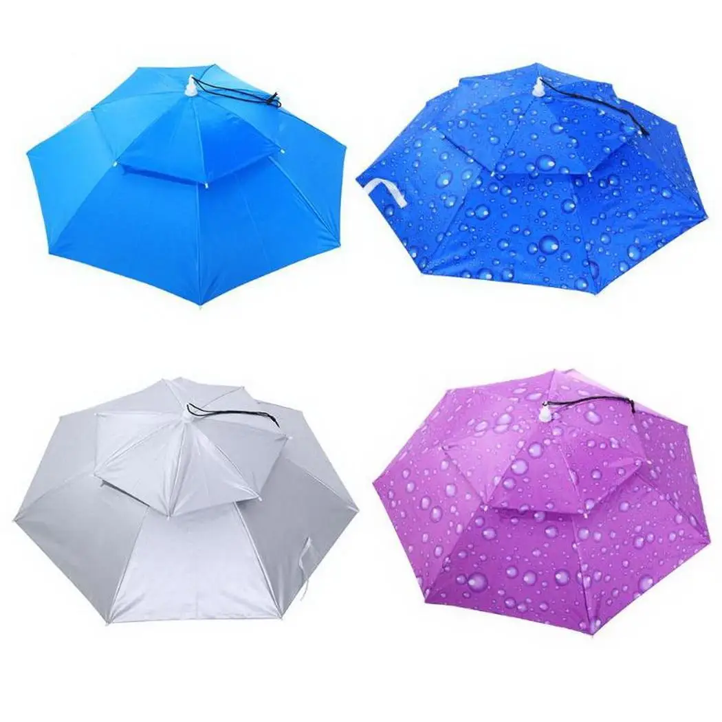 Portable Double-layer Breathable Anti-UV Waterproof Sunscreen Umbrella Elastic Band Adults Summer Cap Outdoor | Спорт и развлечения
