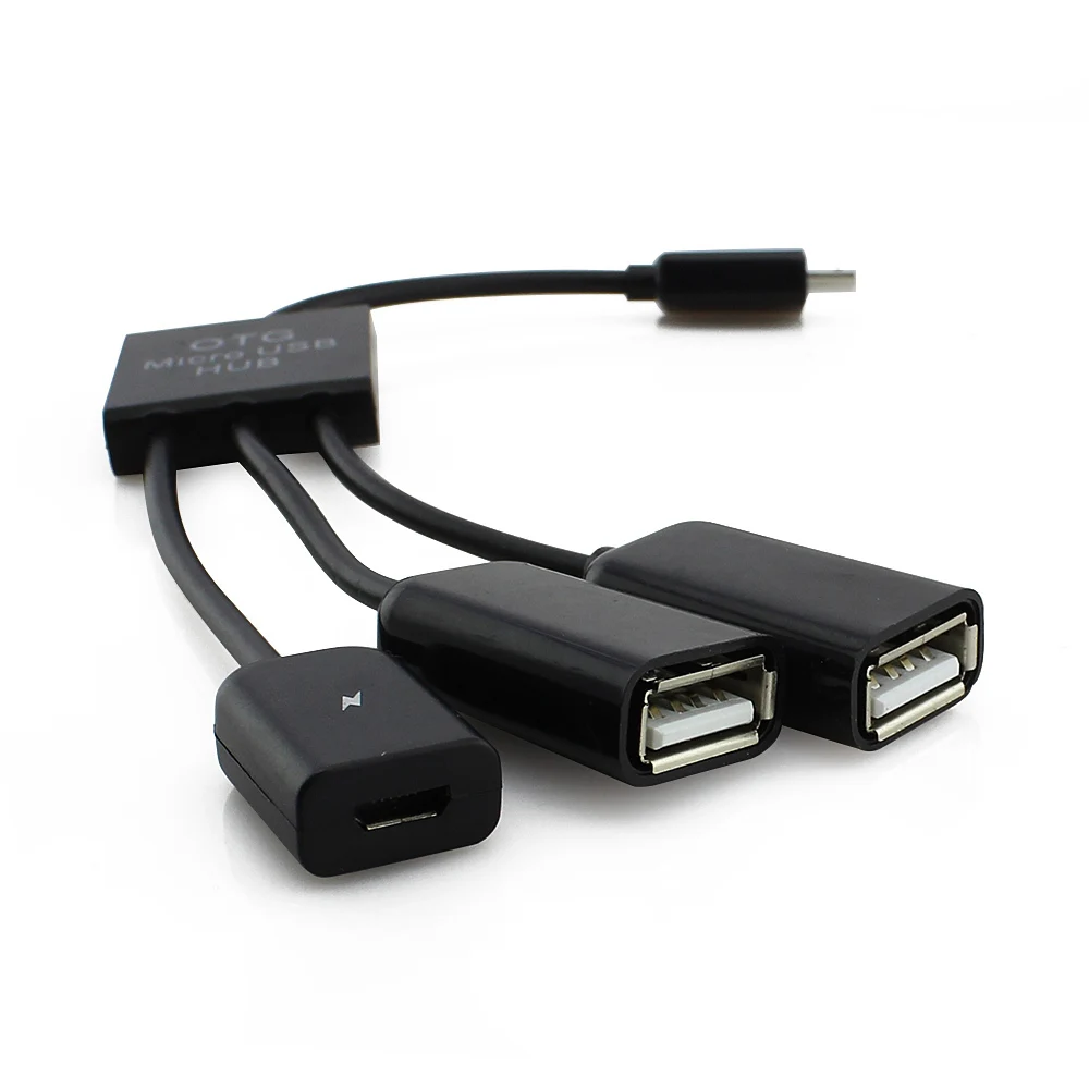 CHUYI Dual 3 в 1 Micro USB хост OTG концентратор адаптер кабель конвертер удлинитель зарядка