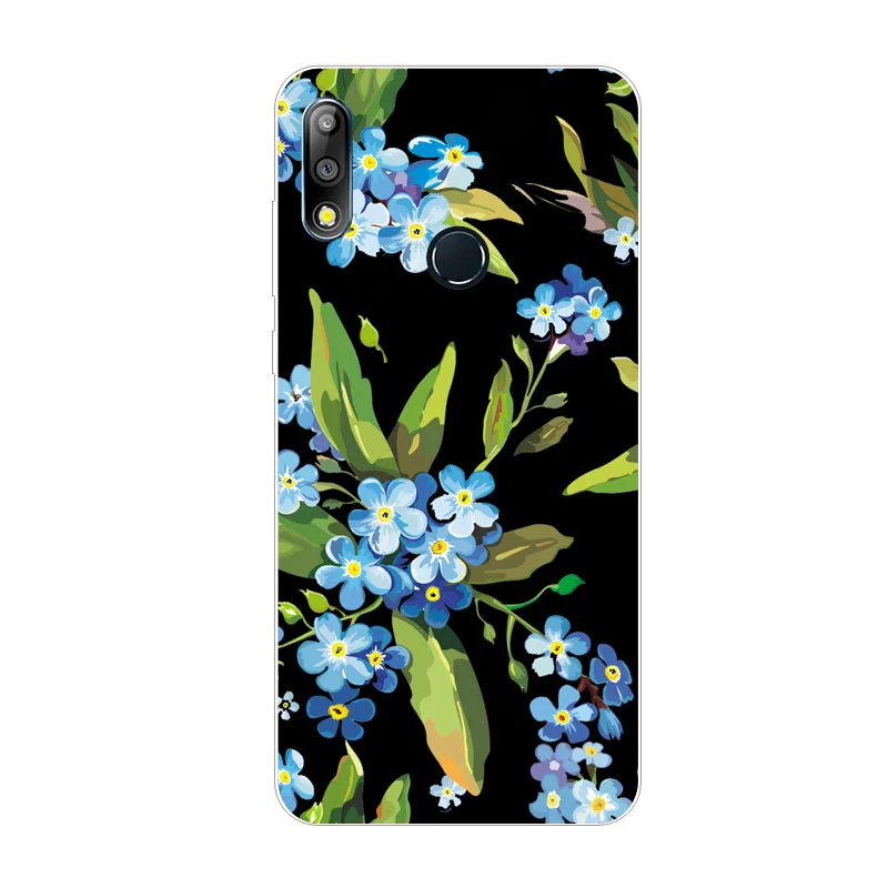 for asus zenfone max Pro m2 zb631kl pro Case Silicon White Floral Painting Soft TPU Back Cover Bags shell |
