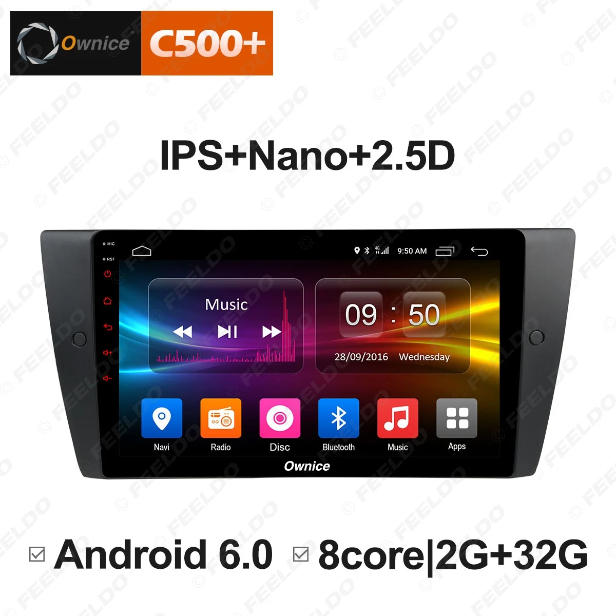 FEELDO 9 &quot2.5D Nano IPS экран Android 6 0 Octa Core/DDR3 2G/32G/4G LTE автомобильный медиаплеер с GPS/FM/AM RDS