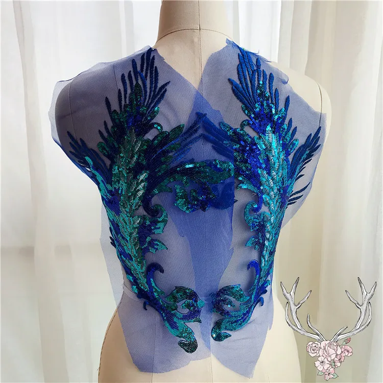Блестящие нашивки сделай сам для платья Qipao вышивка рисунок Феникс павлинье перо