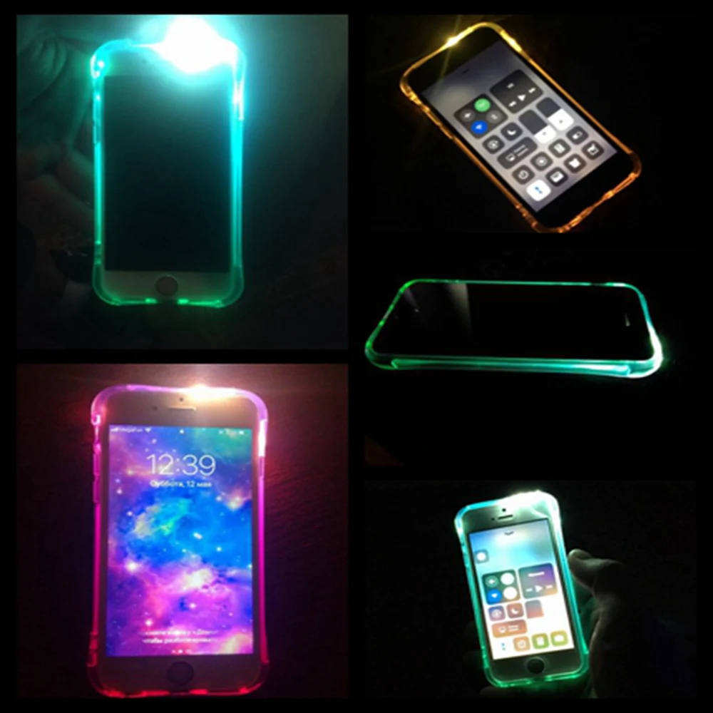 KISSCASE модный светодиодный чехол для iPhone 5 5S SE телефона 6 6S 7 8 Plus X Роскошный с