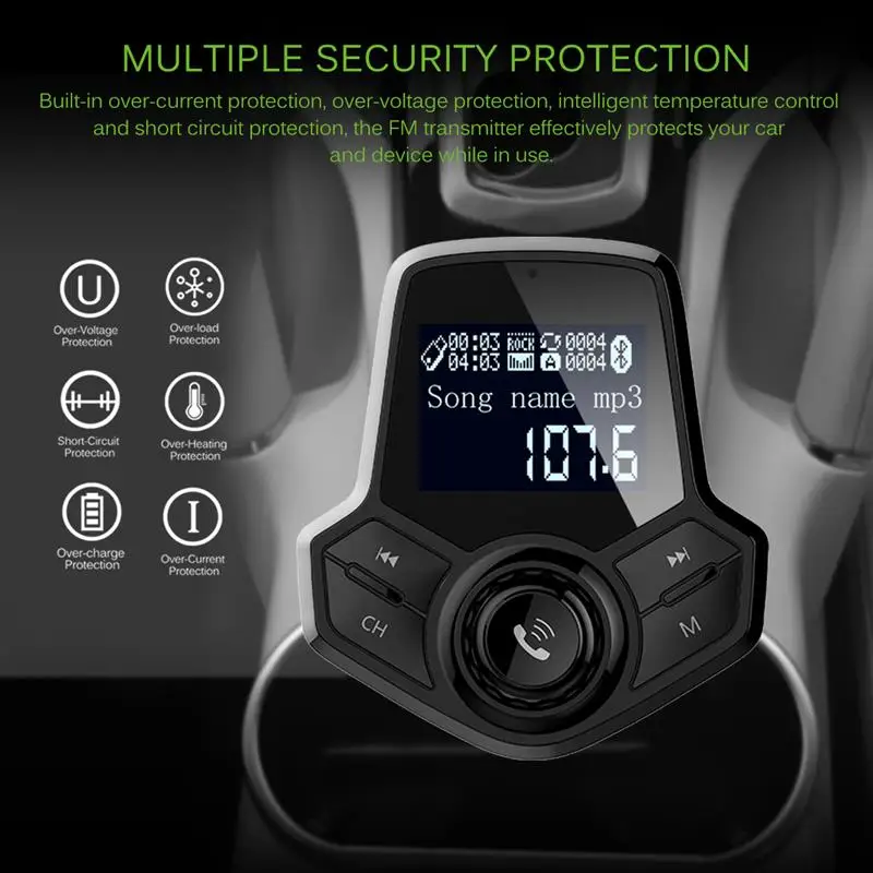 Onever QC3.0 FM передатчик MP3 аудио беспроводной Bluetooth Handsfree автомобильный комплект Aux