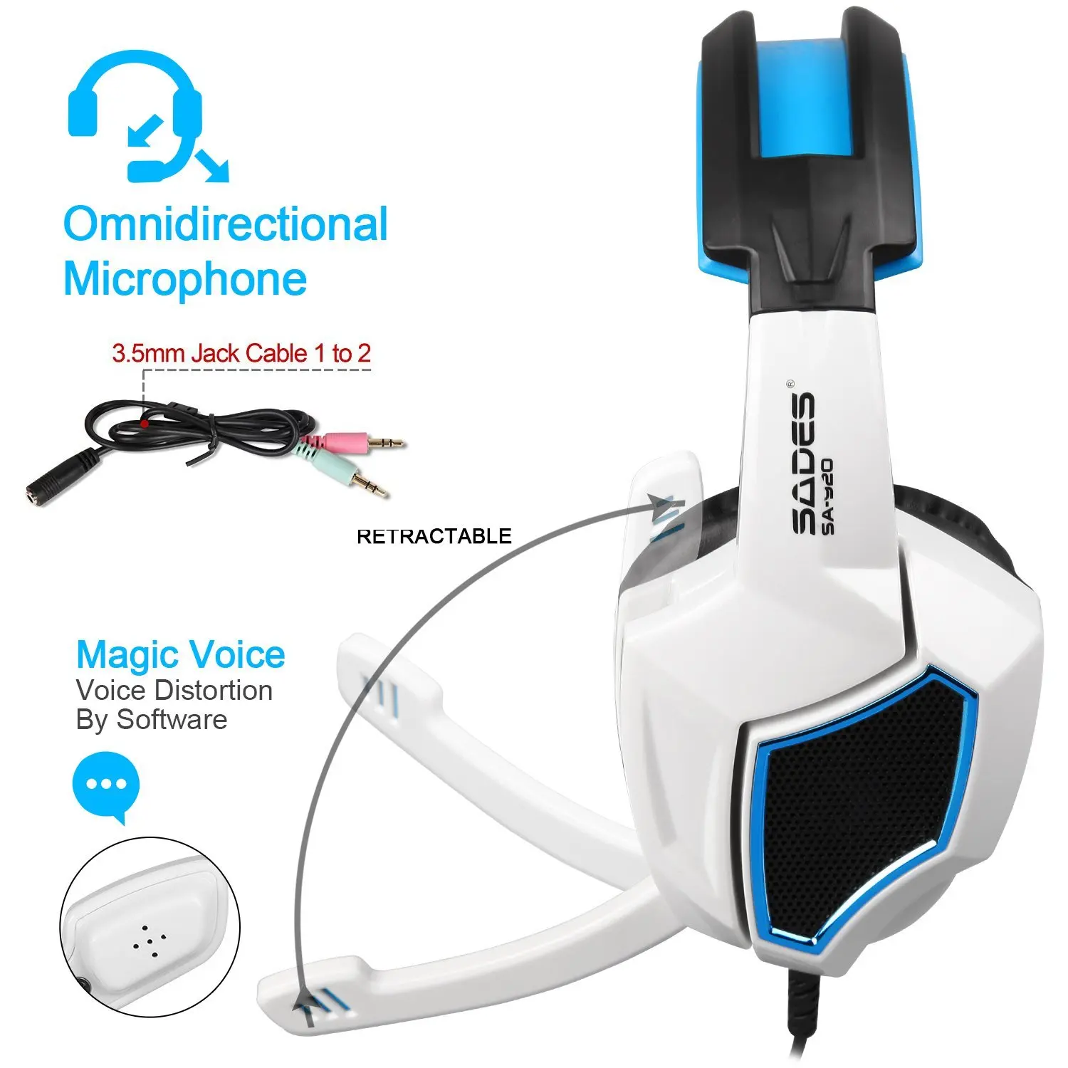 PS4/Новый Xbox one/PC Gaming Headset SADES SA 920 3 5 мм наушники с микрофоном объем Управление для