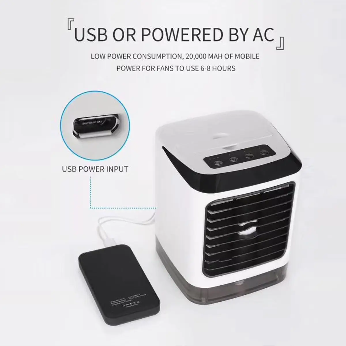 Настольный воздушный кулер портативный мини вентилятор увлажнитель 3 скорости