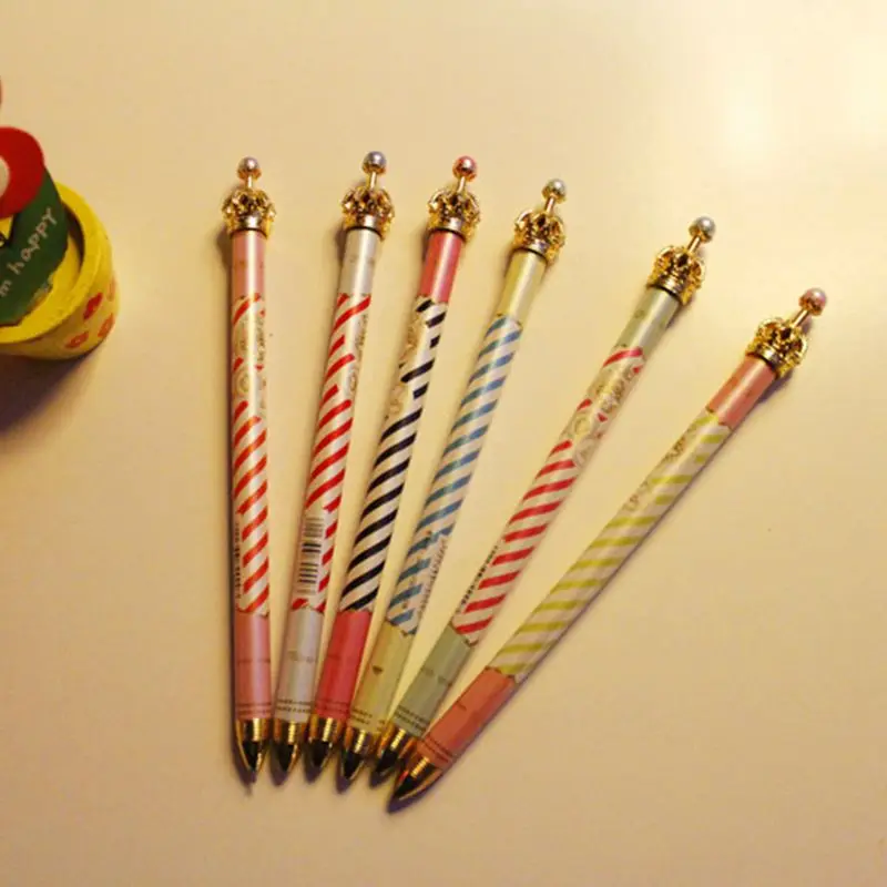 6 шт Студенческая креативная канцелярская шариковая ручка с короной|Шариковые