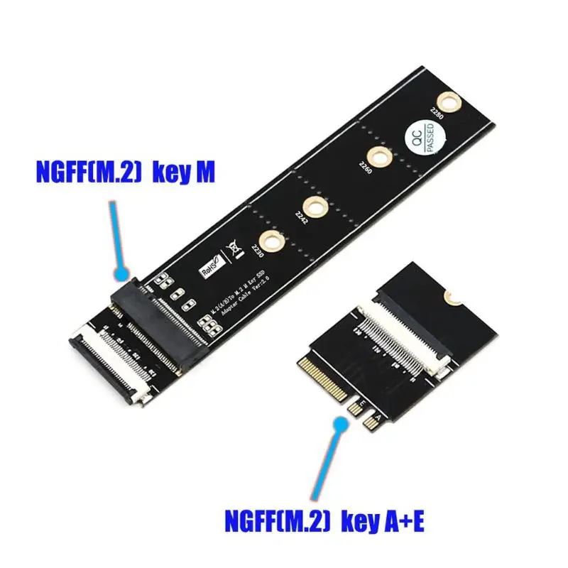 ALLOYSEED NGFF M.2 ключ M к ключу A + E Удлинительный кабель адаптер карты для ноутбука SSD