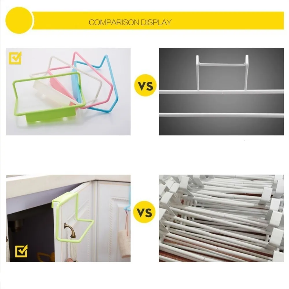 

Kitchen Plastic Hanging Holder Towel Rack Multifunction Cupboard Cabinet Door Back Hook Home Storage Organizer