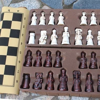 new antique chess resin large chess figures shape leather chess board game pieces christmas birthday parent child gift easytoday