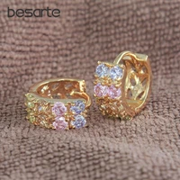 6pair wholesale cristal gold hoop earrings for women boucles doreilles brincos argola pendientes mujer orecchini earings e1319