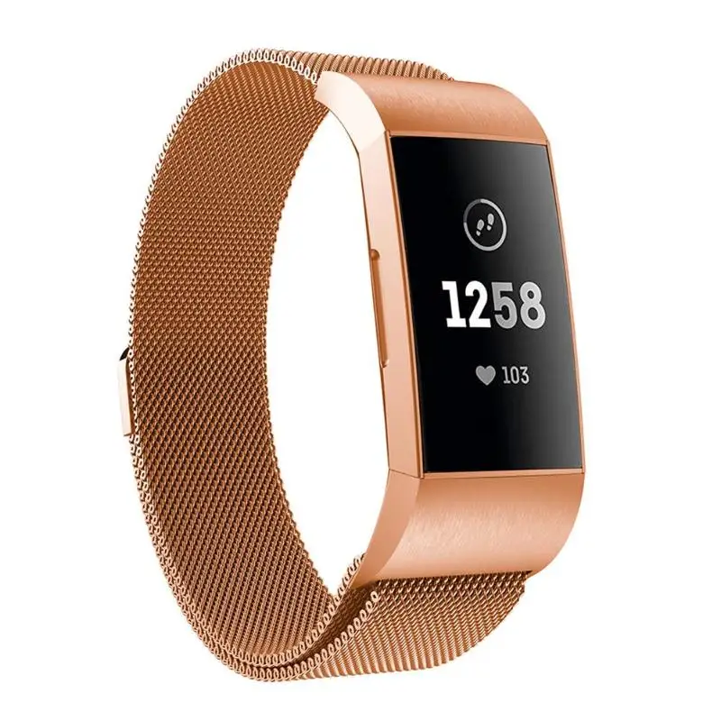Ремешок для часов S/L Fitbit Charge 3 магнитный браслет из Миланской нержавеющей стали
