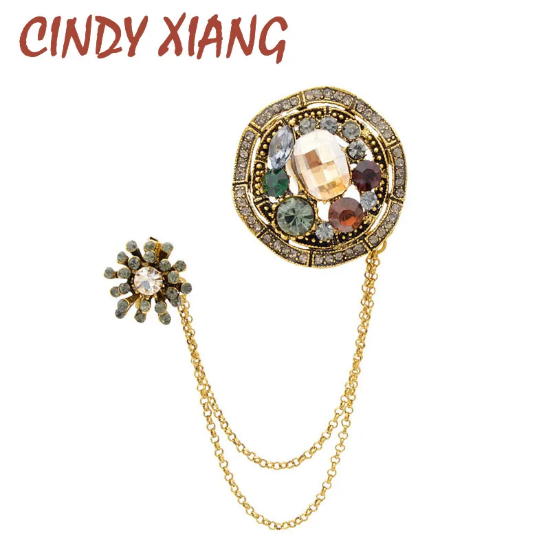 CINDY XIANG Новое поступление старинные цветок из горного хрусталя броши для женщин и