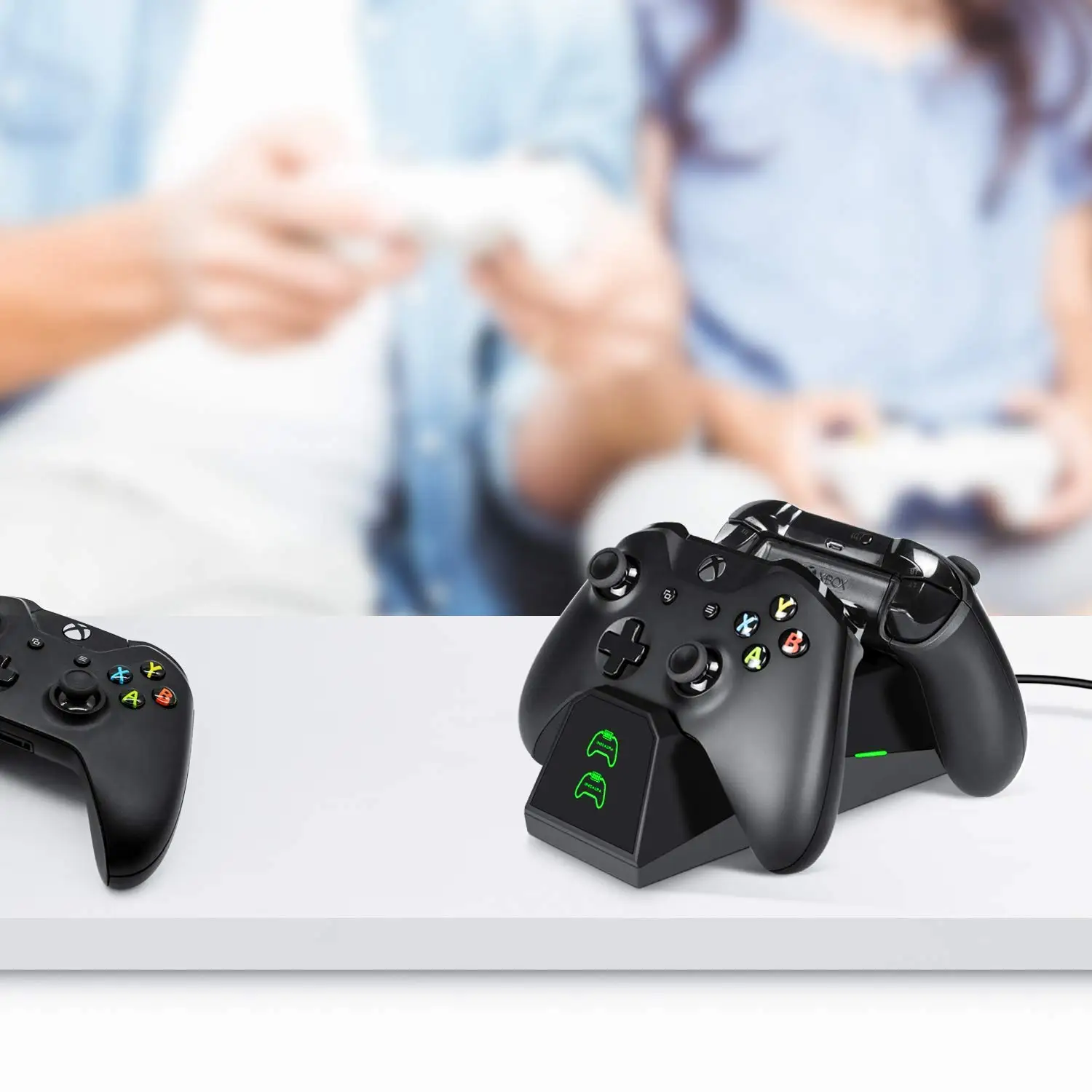 Двойной слот док станция для Xbox One зарядная с 2 1800 мАч аккумуляторные батареи