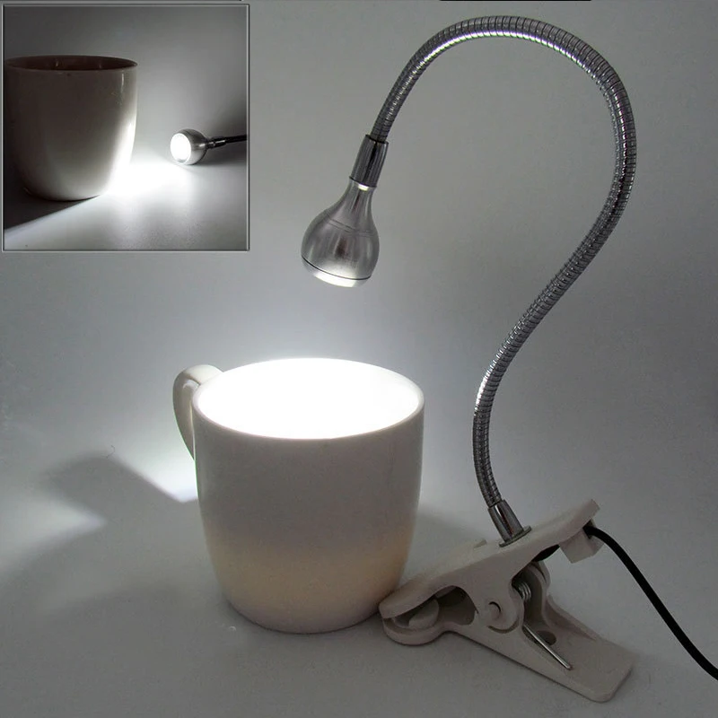 3W USB Flexible LED Stand Clip Reading Light Clip-on Beside Bed Table Desk Lamp Book Gift for Student | Освещение