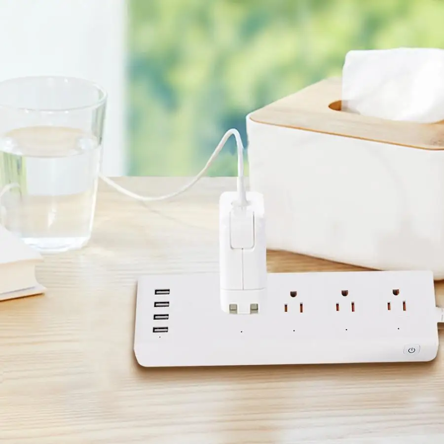 120 В домашняя умная розетка 4 порта USB и штепсельных разъема US WiFi Пульт