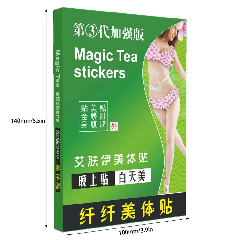 10 шт./кор. Magic спальный Чай наклейки сжигание жира для похудения пластырь