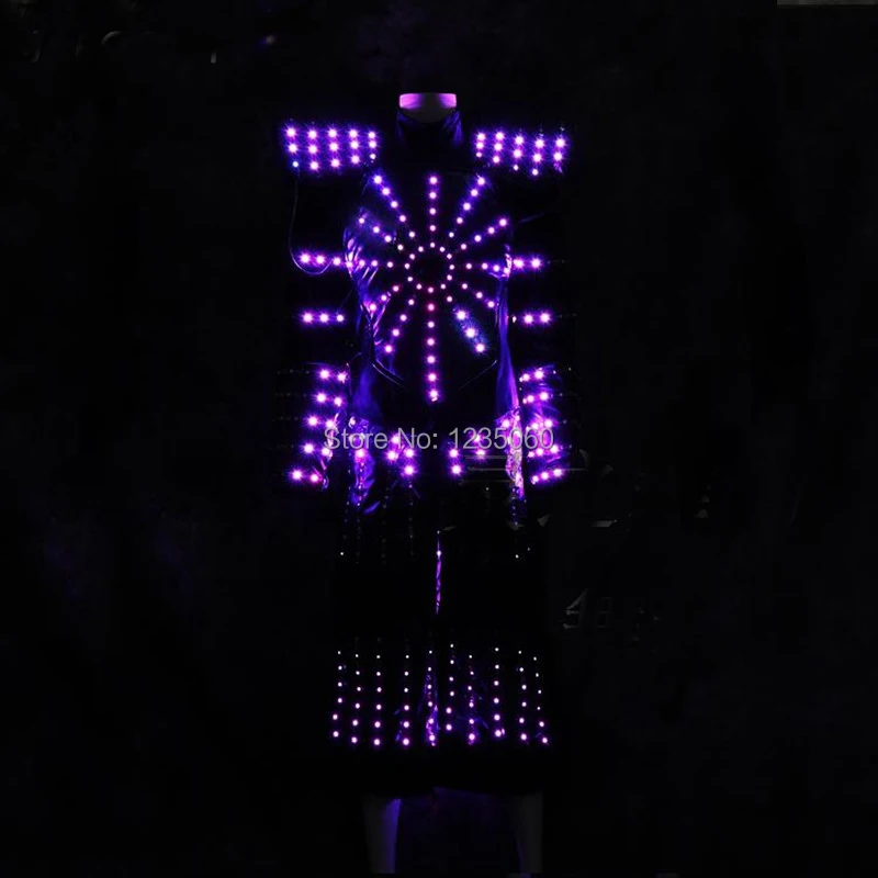 Светодиодный светильник одежда огонь в два раза день костюмы для бара ходули