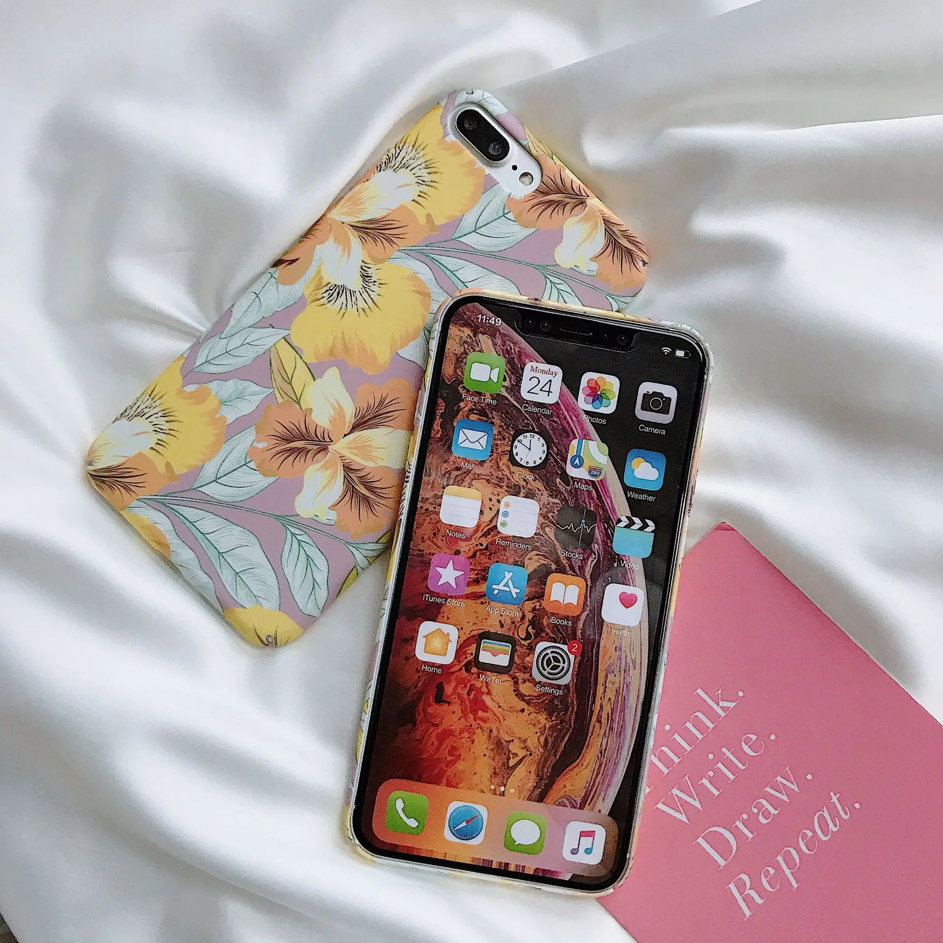 Ретро абстрактный летний корейский чехол для телефона iPhone 7 Puls 6 6S 8Puls X XS XR Xsmax