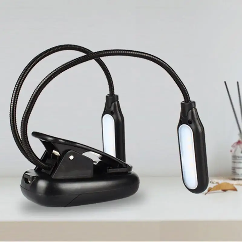 Двойная головка 10 светодио дный прикроватная Подставка on Book Light Dorm Eye Protect лампа