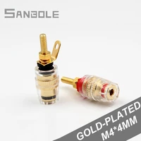 banana plug socket copper gold plated power amplifier crystal terminal horn connection terminals m442mm