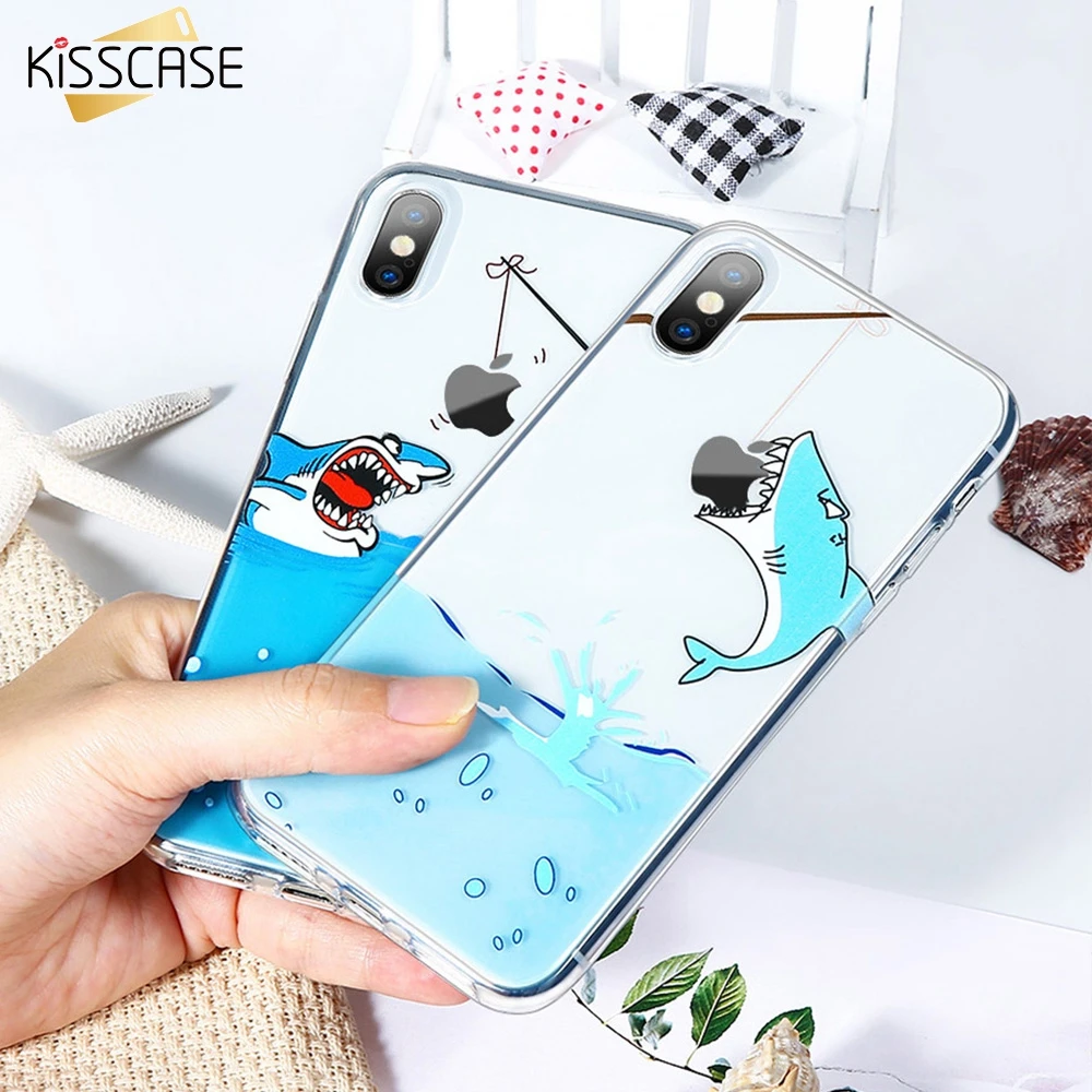 KISSCASE Забавный Мягкий силиконовый чехол для iPhone X XS Max XR прозрачный с логотипом iphone