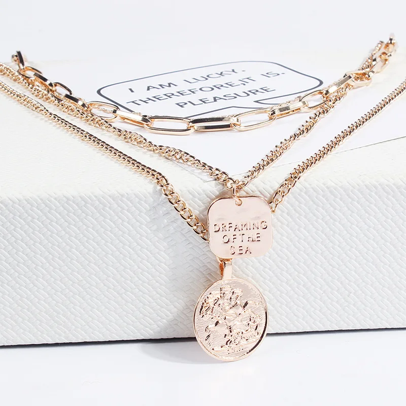 Винтажное ожерелье Женская многослойная подвеска collares de moda 2019 колье femme чокер с