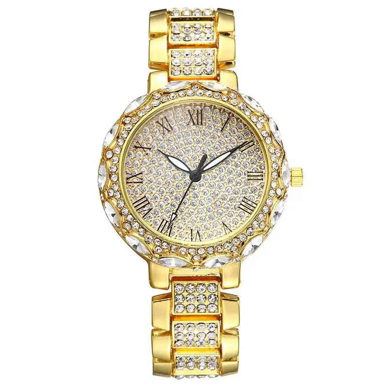 Reloj Mujer для женщин Diamond часы нержавеющая сталь Аналоговые кварцевые наручные