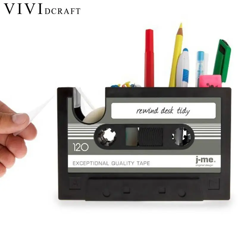 Vividcraft 1 шт. офисные аксессуары винтаж кассета Kawaii пластик органайзер для ручек
