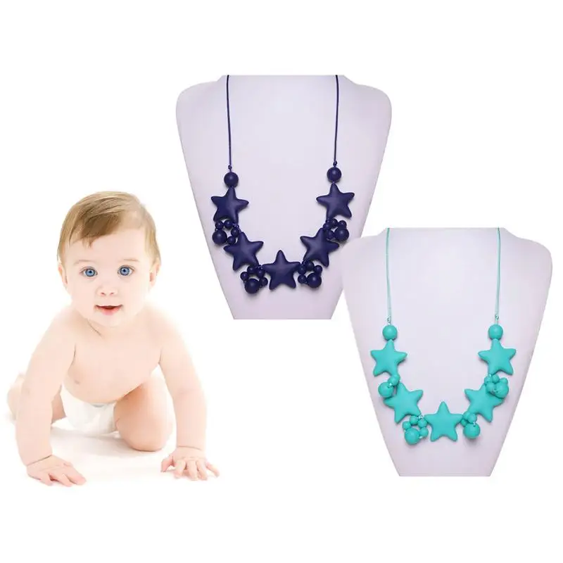 1Pcs Stars Model Baby Teether Toys Mothers Jewelry Food Grade Silicone Teethers Help Grind the Teeth for Newborn | Мать и ребенок