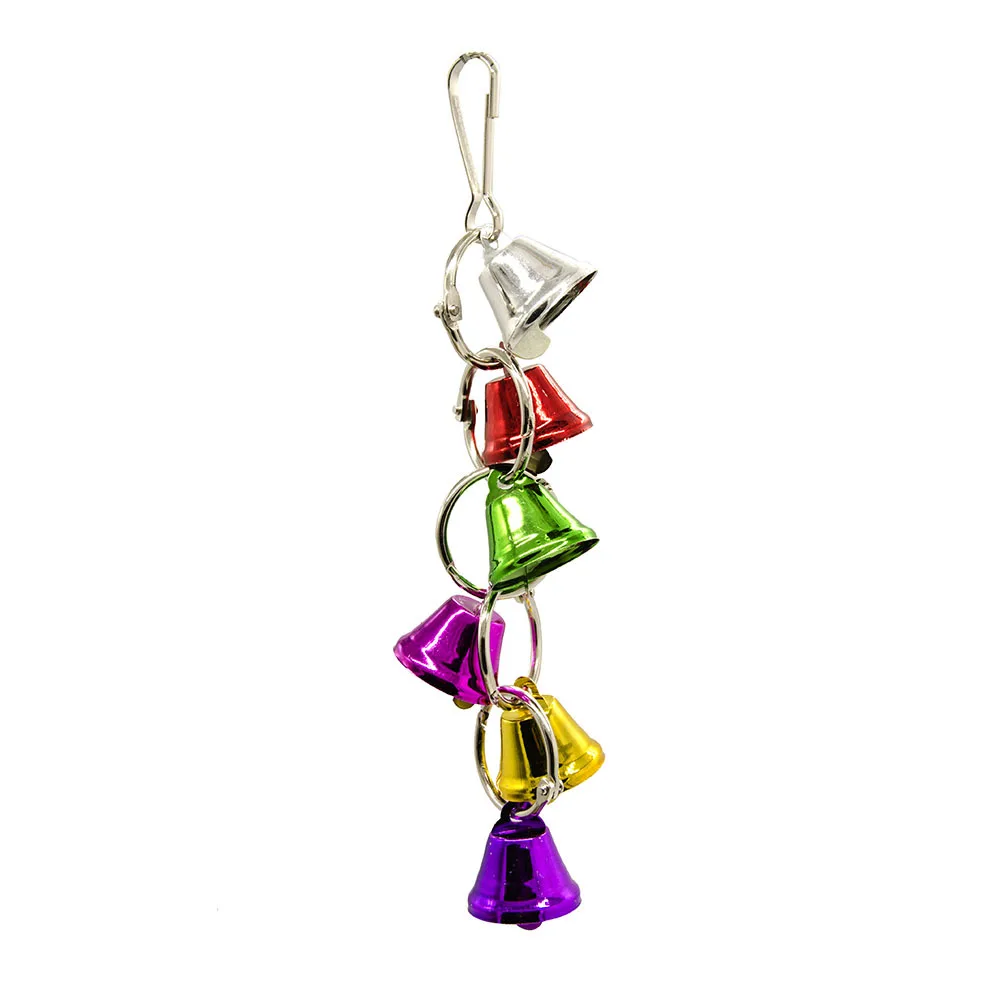 Красочные игрушки для попугаев металлическое кольцо колокольчик подвесная