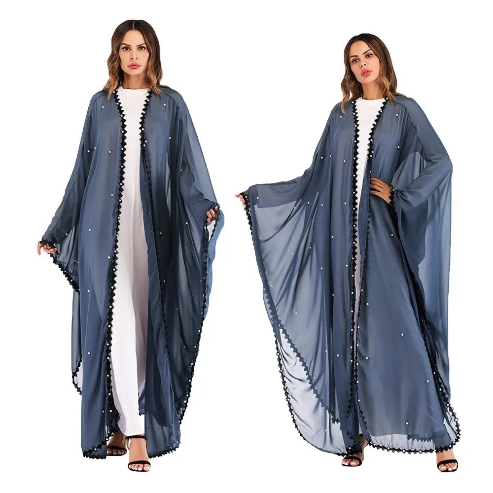 Женское платье кардиган с рукавами летучая мышь Abaya мусульманское свободное