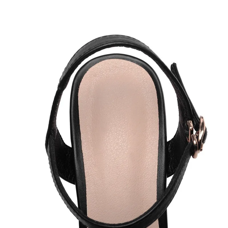 Босоножки на высоком каблуке из коровьей кожи женские летние босоножки толстом с