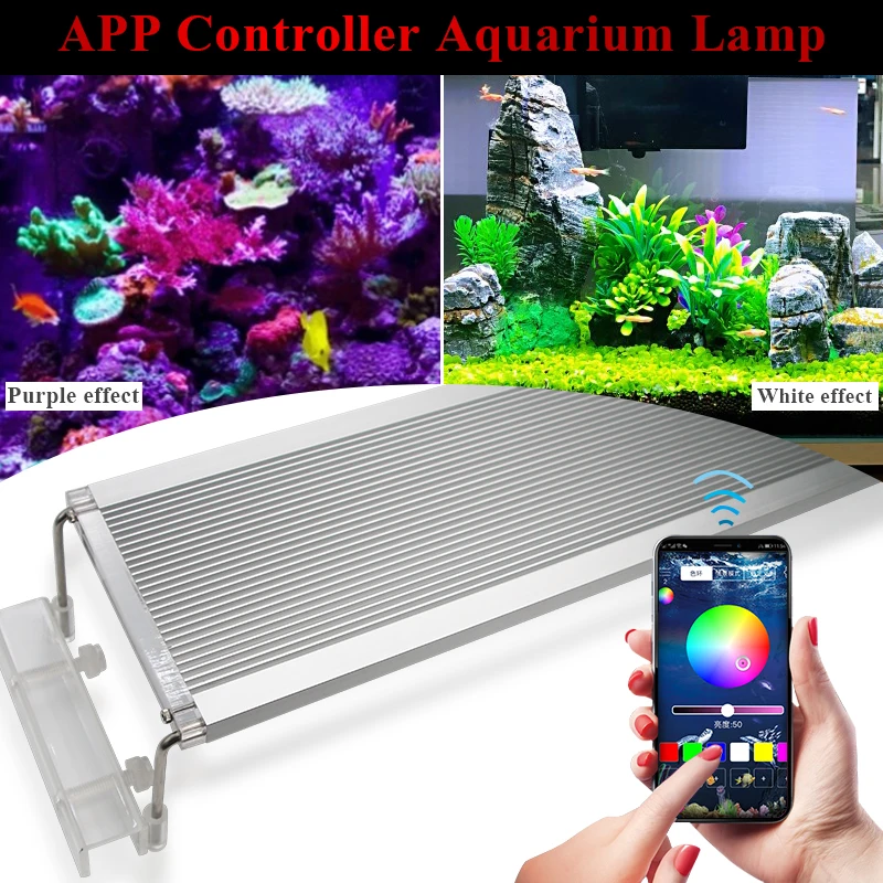 저렴한 30-70CM 알루미늄 수족관 Led 조명 해양 RGB SMD 5050 LED 수족관 빛 물고기 탱크 램프 수족관 LED 램프 브래킷 마린