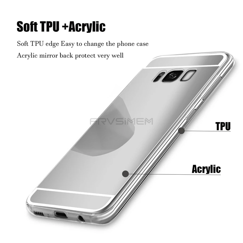 A7 2018 A750 A750F чехол для Samsung Galaxy A3 A5 2017 A6 A8 J2 Pro J4 J6 Plus s8 s9 Note 8 9 5 Мягкий ТПУ зеркальный |