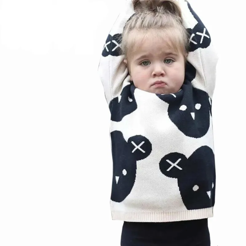Осень зима 2019 теплые мягкие вязаные свитера для маленьких мальчиков и девочек