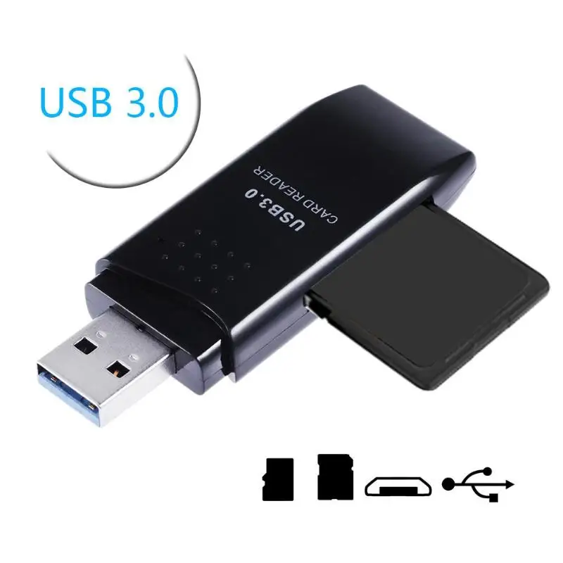 Мини Портативный USB3.0 Порты и разъёмы высокое Скорость 2 в 1 SDXC + устройство для