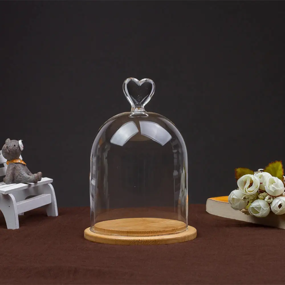 Прозрачная стеклянная крышка ваза с цветами Настольная Ваза для торта
