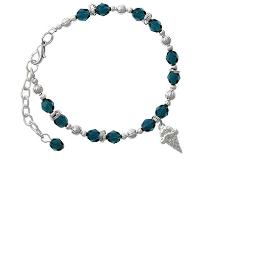 Ice Cream Cone Navy Blue Beaded Bracelet |