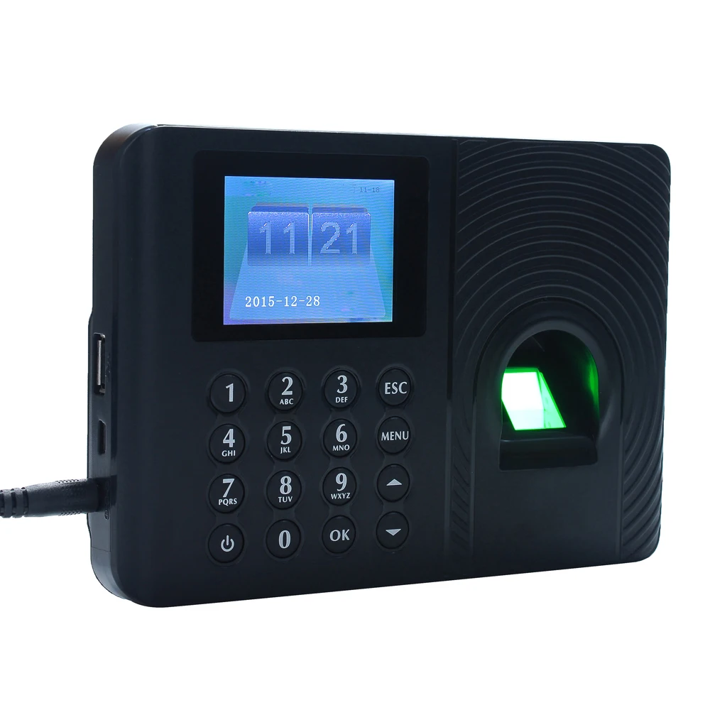 

Biometric Attendance System Attendance Machine Employee Checking-in Recorder 2.4 inch TFT LCD Screen DC 5V Time Attendance Clock