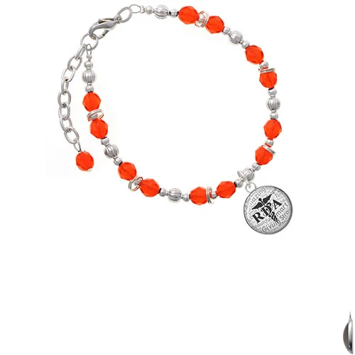 Серебряный куполообразный черный оранжевый браслет из бисера RDA| |