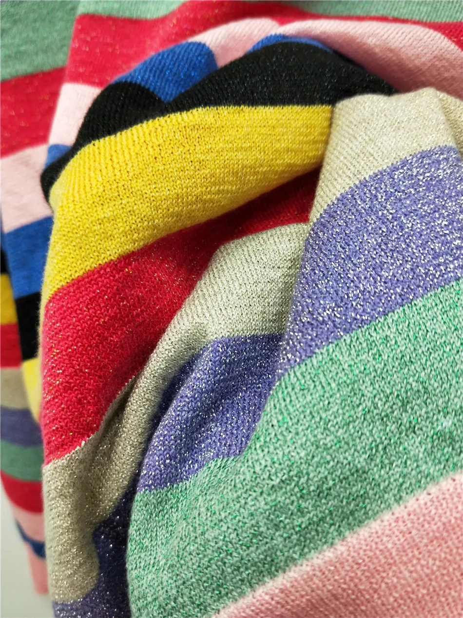 2019 spring thin section ageing color striped sweater pullover women | Женская одежда