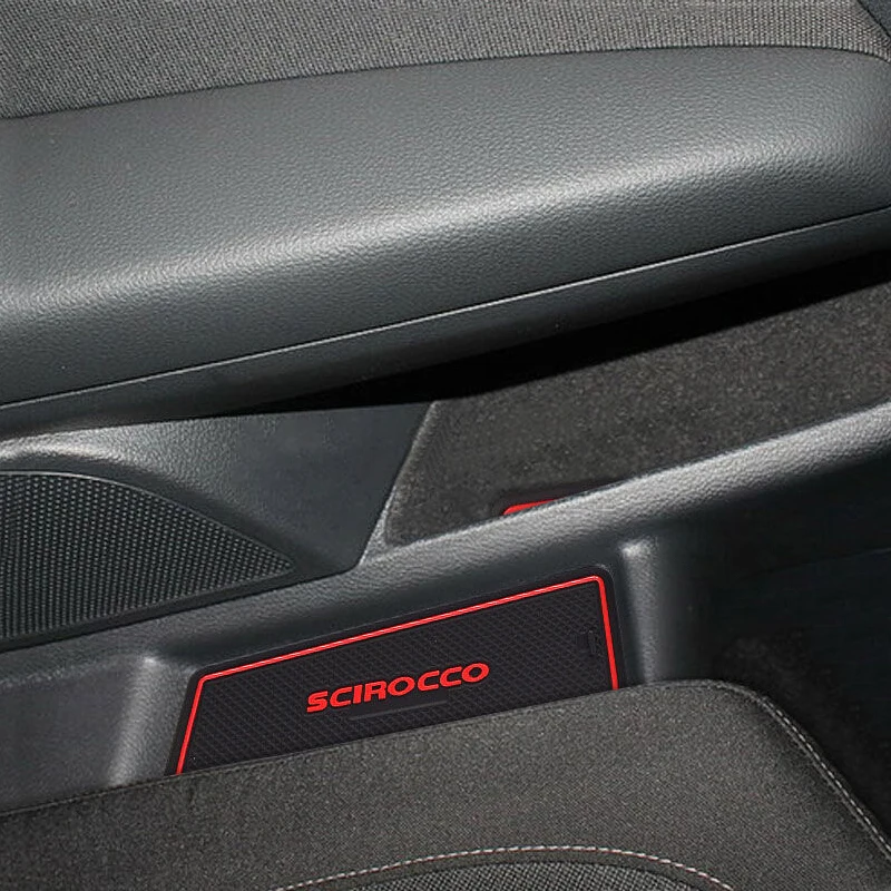 7x Car Inner Gate Slot Pad Non-slip Cup Mats Anti Slip Door Groove Mat Interior Accessories Styling For VW Scirocco 2009 - 2016 |