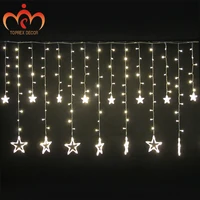 2 5x1 2m 248leds flashing led five star led curtain lights waterproof christmas decoration lights wedding lights party outdoor