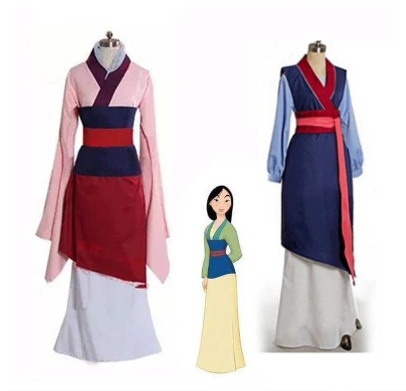 Film Hua Mulan Dress abito blu/rosso abito da principessa ragazza/donna bambini Costume Cosplay per adulti costume da palcoscenico di Halloween su misura