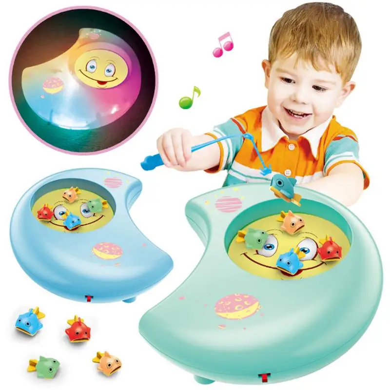 Children's Fishing Toy 7Pcs Rod Electric Moon Music Light Puzzle Early Education Toys For Baby Gifts | Игрушки и хобби