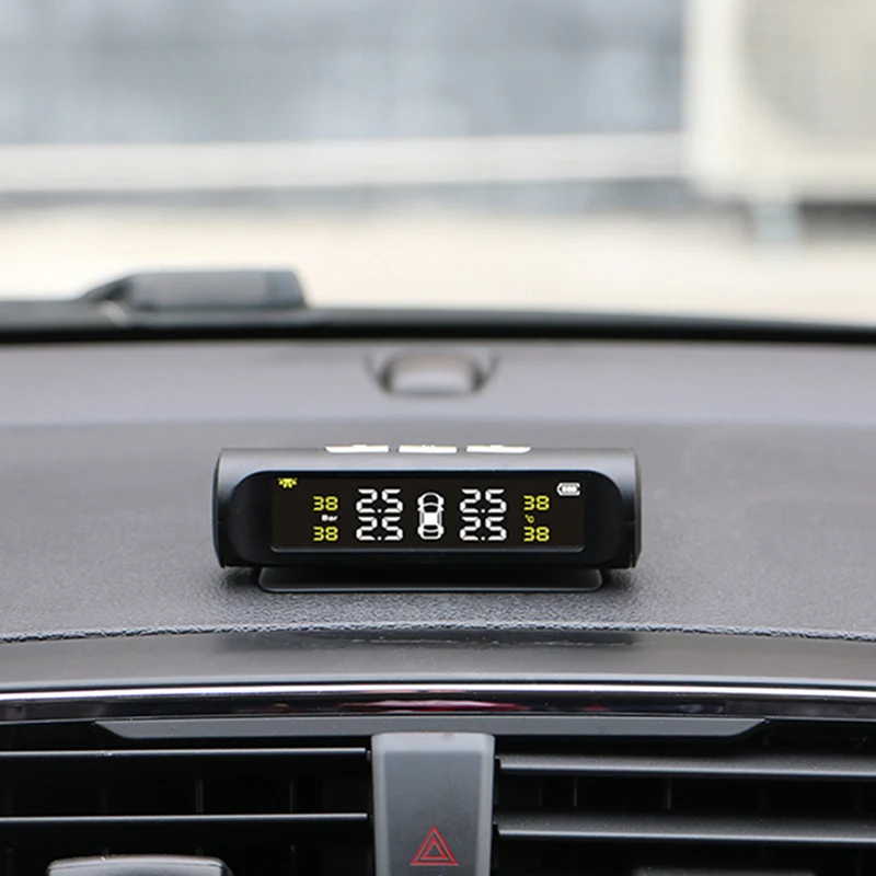 Zeepin Car TPMS Solar External 4 Sensors Wireless Tyre Pressure Detector Real-time Alarm Warning USB Charge Vehicle Monitoring | Автомобили