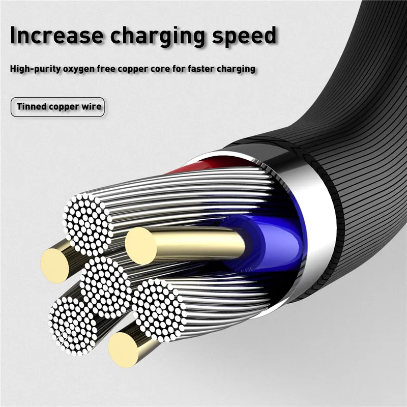 USLION 1 м светодиодный магнитный кабель Micro USB Type c зарядный 2.1A Type-c для Xiaomi Mi 9 Samsung S9