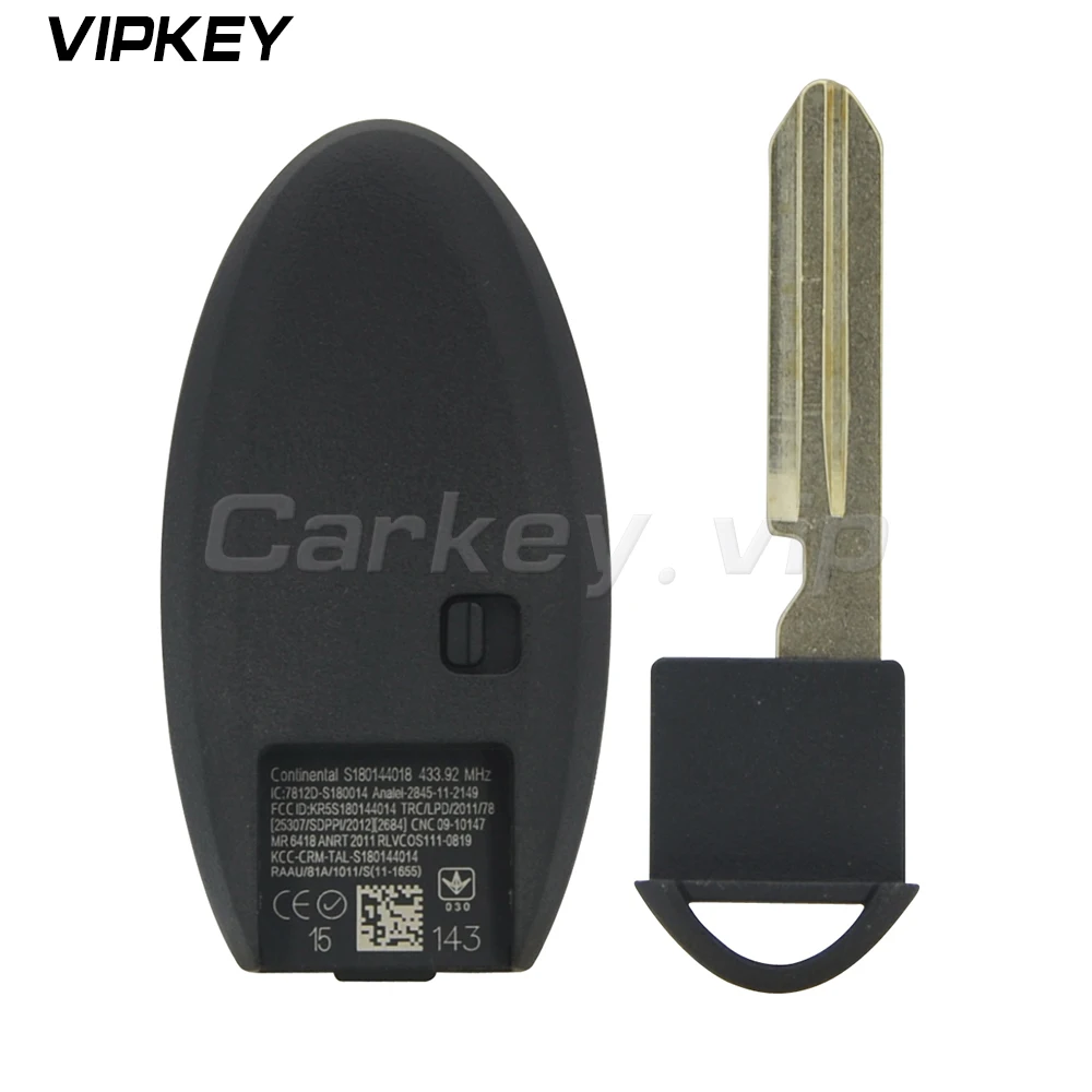 Remotekey 3 кнопки с паникой 433 9 МГц чипом 4A для Nissan Altima 2016 2017 автоматический умный ключ
