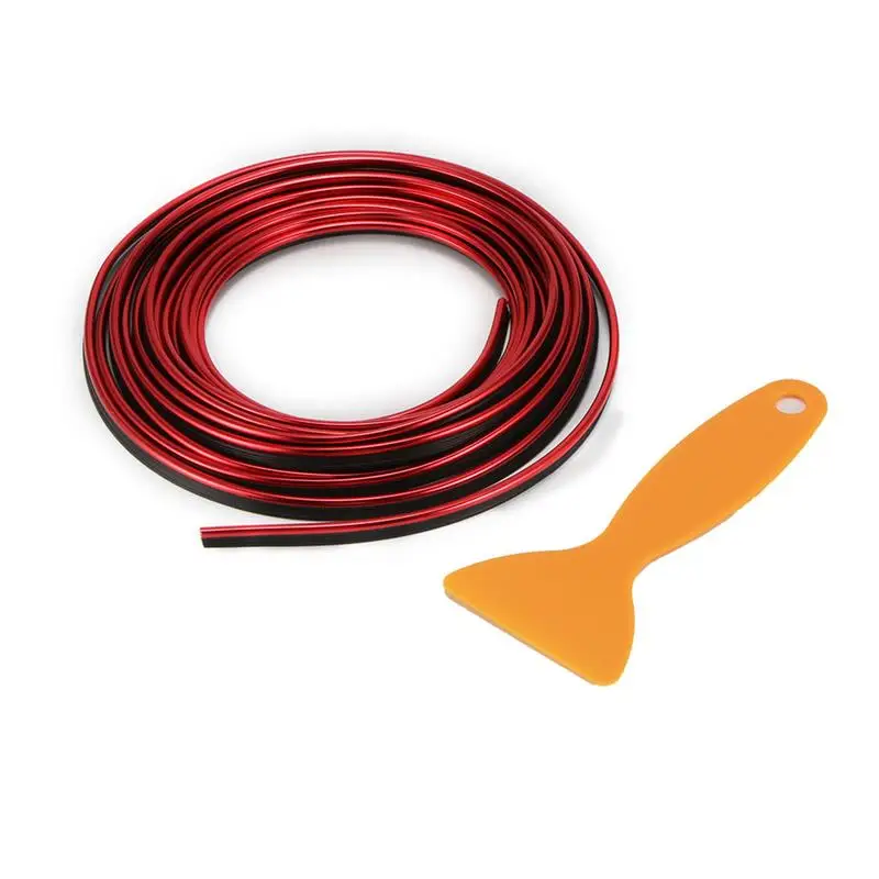 5m Car Interior Sticker Decor Instrument Panel Durable Eco-Friendly PVC Line Electroplating Red Auto Decoration Strip | Автомобили и