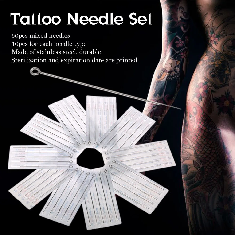 Needle Set 1RL 3RL 5RL 7RL 9RL Stainless Steel Round Liner Professional Permanent Tattoo Tool Kit | Красота и здоровье